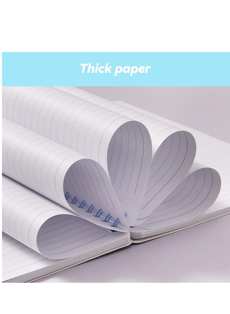 سيوسي دفاتر ملاحظات حلزونية، 4 عبوات من ورق مسطر للكلية مقاس A5، بغلاف صلب من البلاستيك السميك مقاس 8.3 × 5.9 بوصة بغلاف ناعم مع سلك مزدوج، ورق مبطن محمول 80 ورقة للدراسة المكتبية والملاحظات، 4 ألوان - Image 4