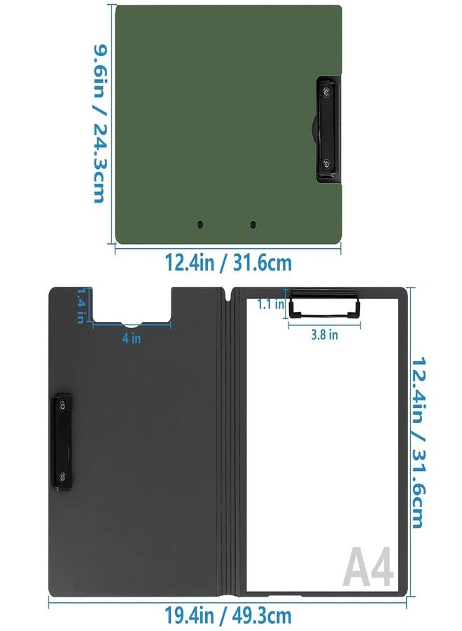 RIVOM File Cover Folder Clipboard, Profile Clip File Folder, 360 Degree Flip Writing Pad, PP File Clipboard for A4 and Letter Size Business, Office, School Papers (Black) - Image 3