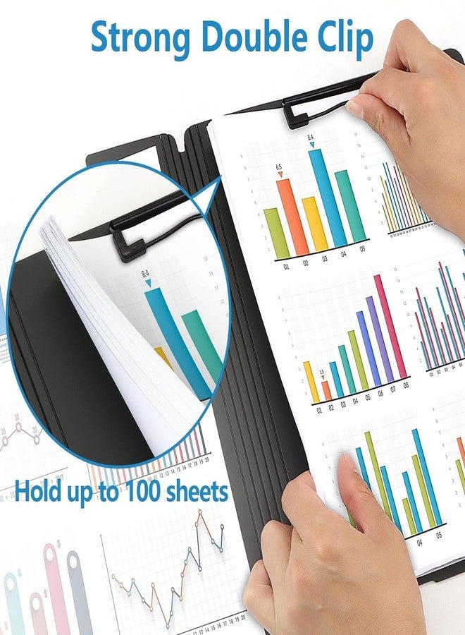 RIVOM File Cover Folder Clipboard, Profile Clip File Folder, 360 Degree Flip Writing Pad, PP File Clipboard for A4 and Letter Size Business, Office, School Papers (Black) - Image 5