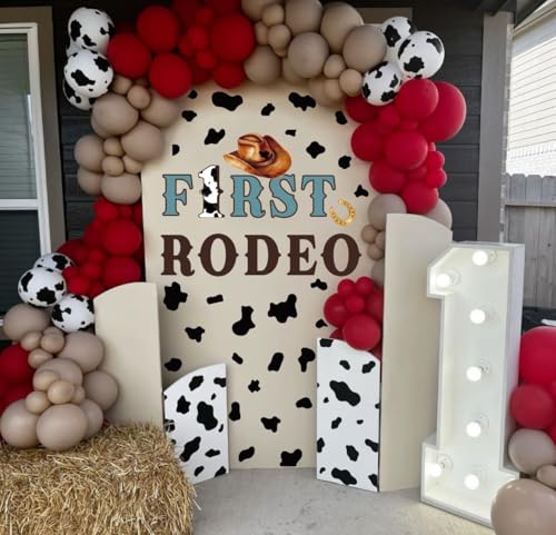 OLMIXA First Rodeo Wall Decal Western Cowboy 1st Birthday Backdrop Decor Vinyl Wild West Rodeo One Birthday Wall Sticker for Boys Bedroom Birthday Party Background Decor - Image 1
