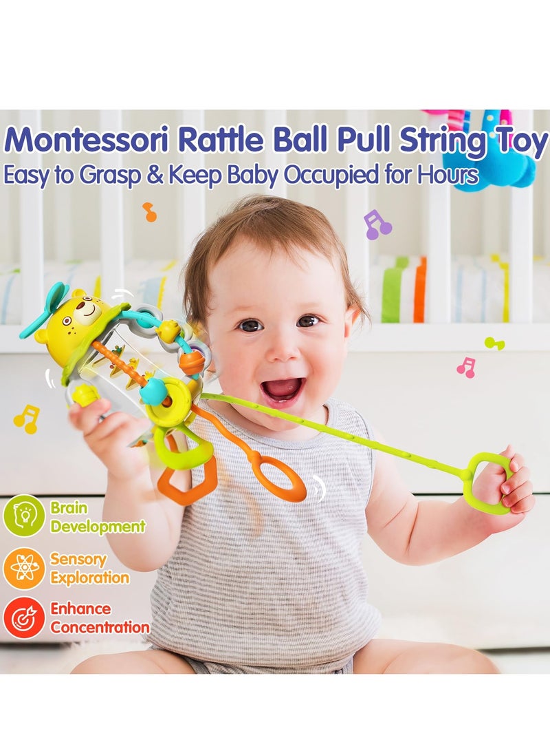 SYOSI Baby Sensory Teething Toys Silicone Pull String Rattle Toys Montessori Food Grade Silicone Pull String Activity Toy for 0-18 Months Baby First Birthday Gift for Boys Girls BPA Free - Image 2