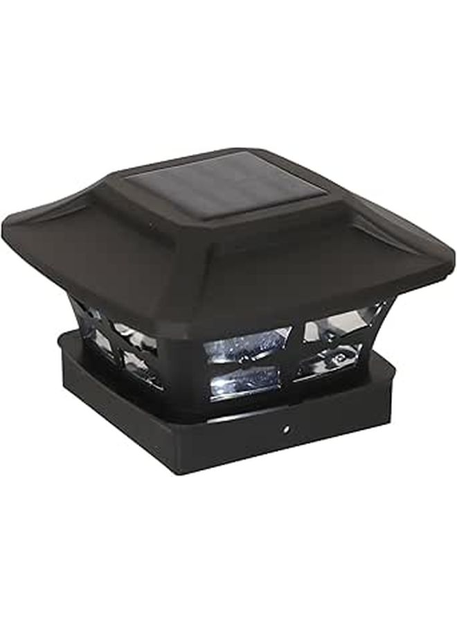 Solar Black Leaf Design Outdoor Pillar Light Warm White Cool White - Image 1