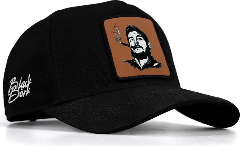 Black Börk BlackBörk V1 Baseball Che Guevara - Unisex Black Hat (Cap) with 2 Code Logo