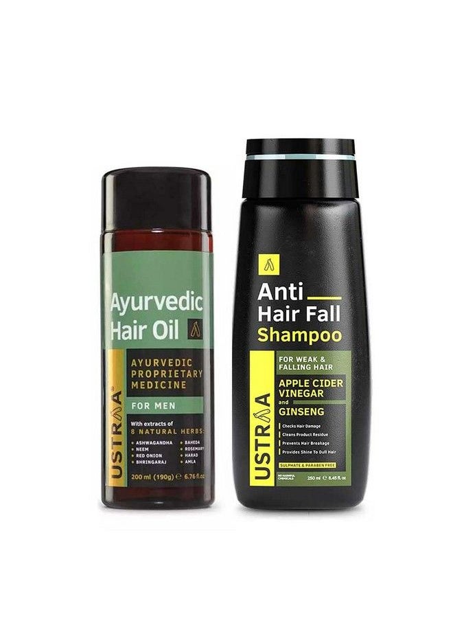 Ustraa - Ayurvedic Hair Oil 200Ml & Anti Hair Fall Shampoo 250Ml - Image 1