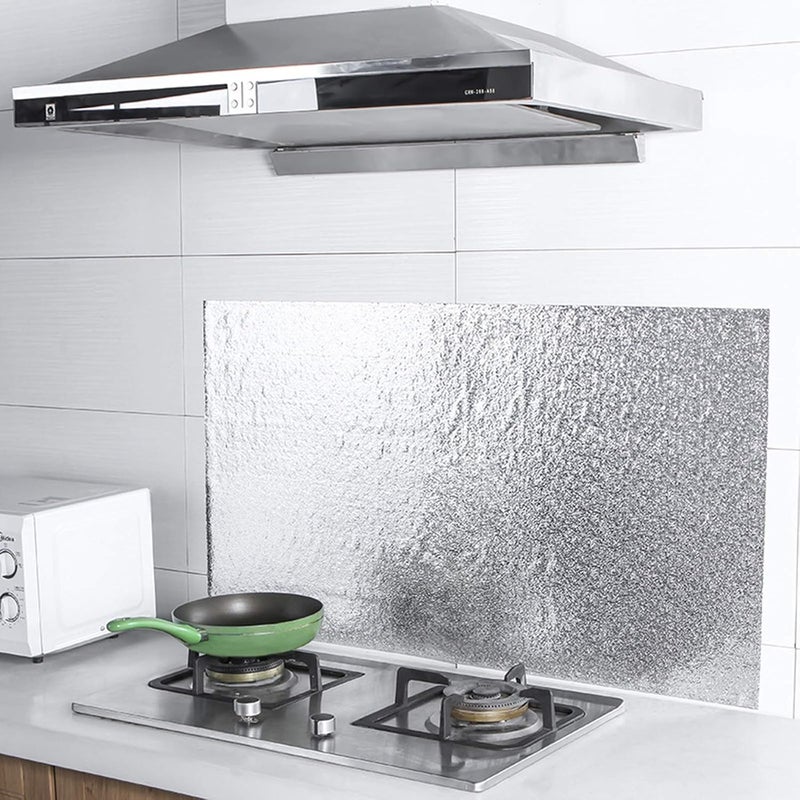 Aulufft Aluminum Heat Shield, 35 x 47 inch Aluminized Fiberglass Sheet Self-Adhesive Heat Barrier Protection Cover Heat Shielding Mat with 1 Piece Scraper - Image 2