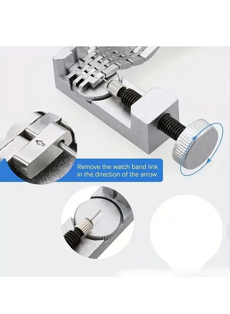 LIMOS Watch Link Removal Kit & Band Adjustment Tool Kit - Includes Adjustable Silver Metal Strap Pin Remover, Extra Pins, Non-Electric Professional Watch Repair Tools for Resizing Bracelets and Sizing Straps - Image 5