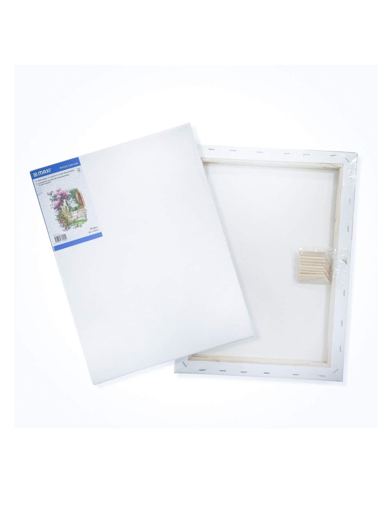 Maxi 6-Piece Stretched Painting Canvas Board 30x40cm Size White - Image 2