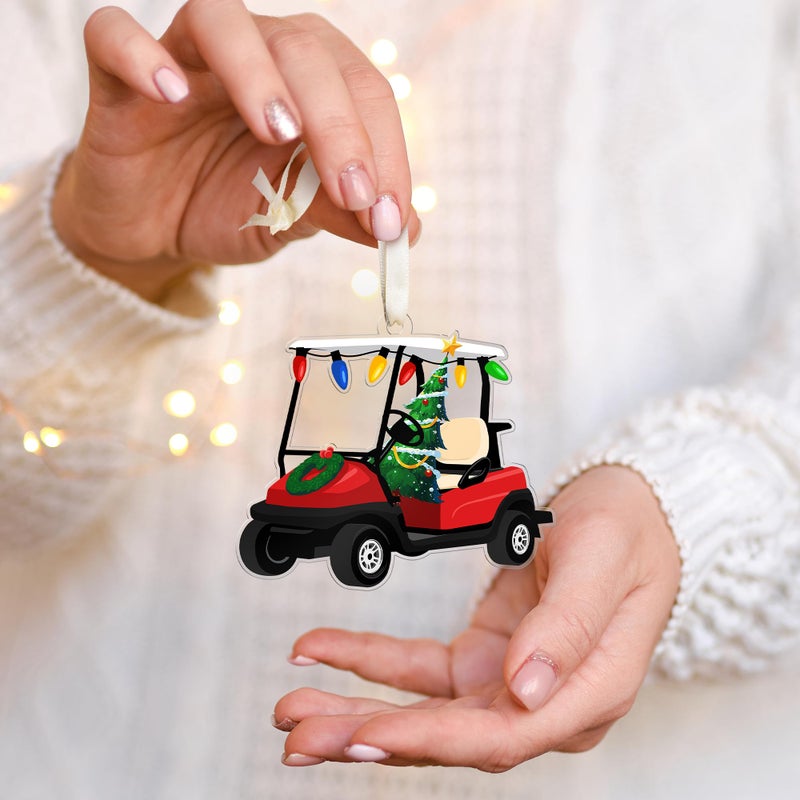 HUNIGIFT Golf Christmas Ornament - Golf Ornaments for Christmas Tree  Golf Christmas Ornaments 2024  Golf Themed Christmas Ornaments - Golf Ornament - Xmas Golf Gifts - Acrylic Christmas Ornaments 2024 - Image 5
