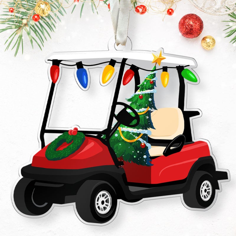 HUNIGIFT Golf Christmas Ornament - Golf Ornaments for Christmas Tree  Golf Christmas Ornaments 2024  Golf Themed Christmas Ornaments - Golf Ornament - Xmas Golf Gifts - Acrylic Christmas Ornaments 2024 - Image 1