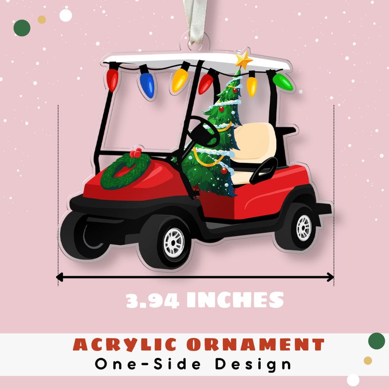 HUNIGIFT Golf Christmas Ornament - Golf Ornaments for Christmas Tree  Golf Christmas Ornaments 2024  Golf Themed Christmas Ornaments - Golf Ornament - Xmas Golf Gifts - Acrylic Christmas Ornaments 2024 - Image 2