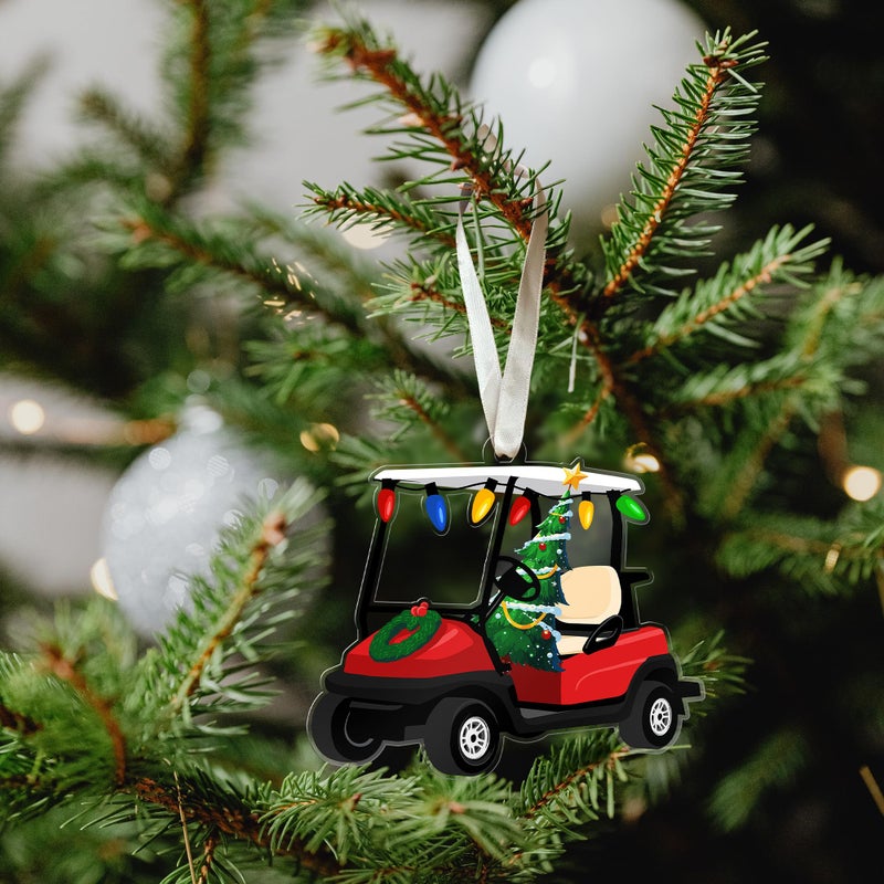 HUNIGIFT Golf Christmas Ornament - Golf Ornaments for Christmas Tree  Golf Christmas Ornaments 2024  Golf Themed Christmas Ornaments - Golf Ornament - Xmas Golf Gifts - Acrylic Christmas Ornaments 2024 - Image 4