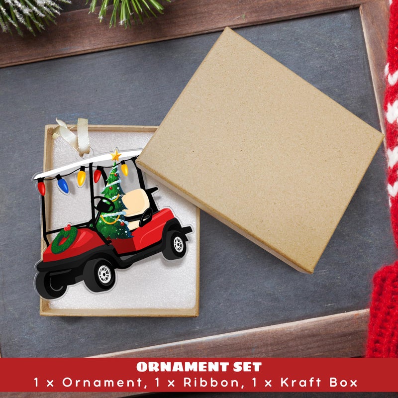 HUNIGIFT Golf Christmas Ornament - Golf Ornaments for Christmas Tree  Golf Christmas Ornaments 2024  Golf Themed Christmas Ornaments - Golf Ornament - Xmas Golf Gifts - Acrylic Christmas Ornaments 2024 - Image 3