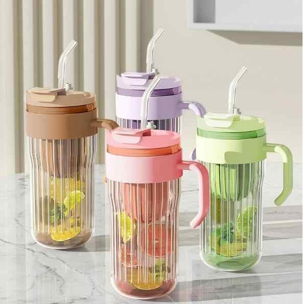 FUNKYFINDS Multicolor Insulated Tumbler with Handle and Straw Lid LeakProof Cupholder Friendly Travel Mug Borosilicated Sipper Tumbler with lid and Straw for Women Men Him Her 500 ML Pack of 1 - Image 5