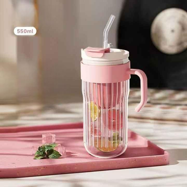 FUNKYFINDS Multicolor Insulated Tumbler with Handle and Straw Lid LeakProof Cupholder Friendly Travel Mug Borosilicated Sipper Tumbler with lid and Straw for Women Men Him Her 500 ML Pack of 1 - Image 2