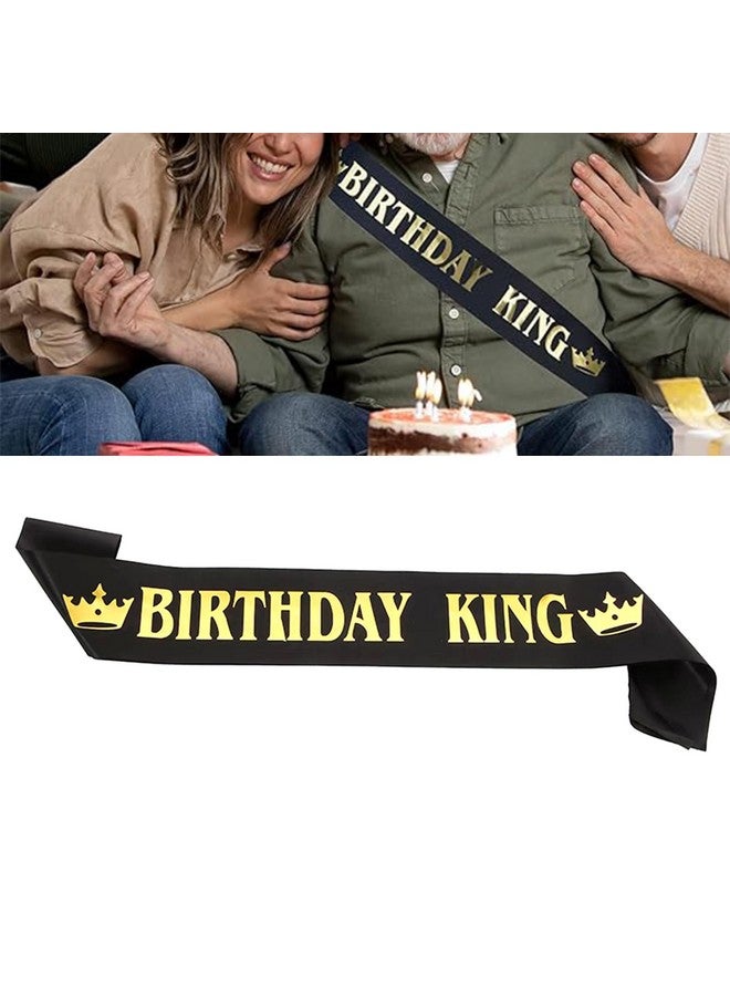 BLUPLE Birthday King Sash For Men, Boy Birthday Party Decoration Supplies - Birthday King Sash, Gold Foil Letter And Black Satin Birthday Sash For Men 1Pc (Black/Gold) - Image 5