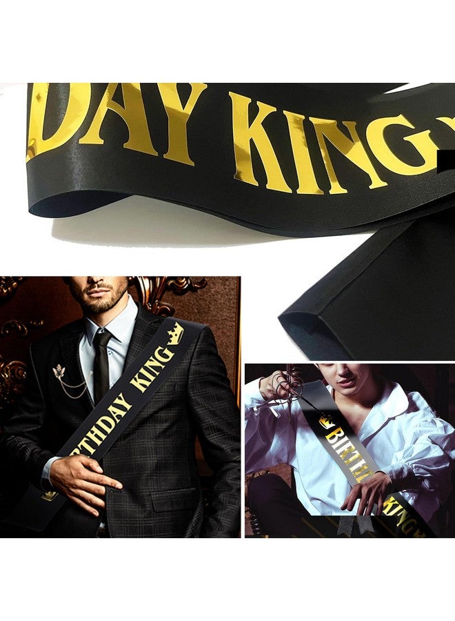 BLUPLE Birthday King Sash For Men, Boy Birthday Party Decoration Supplies - Birthday King Sash, Gold Foil Letter And Black Satin Birthday Sash For Men 1Pc (Black/Gold) - Image 4