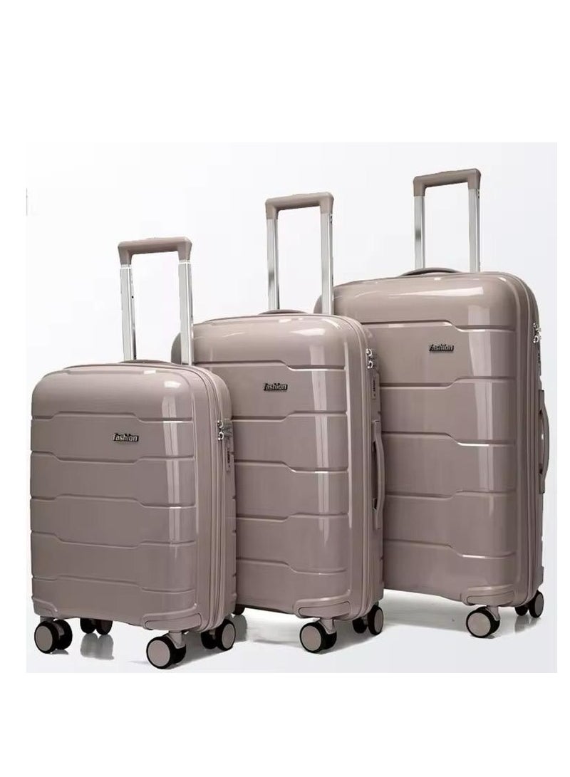 مجموعة أمتعة من مادة البولي بروبلين المكونة من 3 قطع - سحاب مضاد للسرقة مع قفل TSA وعجلات دوارة بزاوية 360 درجة - أمتعة غير قابلة للكسر ومثالية للسفر بغرض العمل والترفيه (مقاس 28 بوصة ، 24 بوصة ، 20 بوصة)