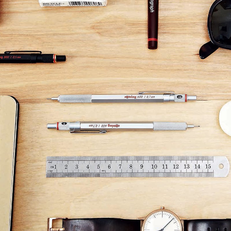 Rotring 600 Mechanical Pencil | HB 0.5 mm | Red All-Metal Body | Hexagonal Barrel - Image 5