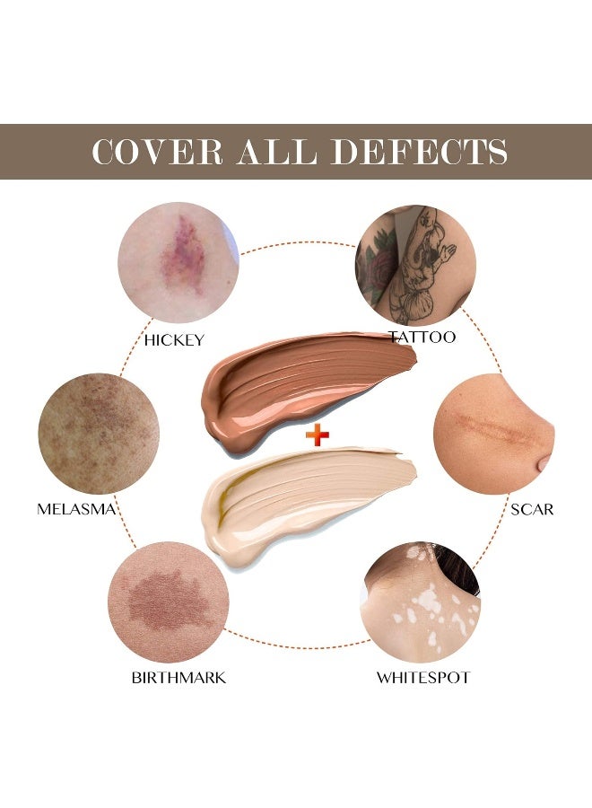 GLOSSIVA Glossiva Tattoo Concealer - Skin Concealer - Waterproof - For Dark Spots, Scars, Vitiligo, And More - Tattoo Cover-Up Makeup - Use on Body, For Legs, for Men and Women (248.9g)  - Image 4