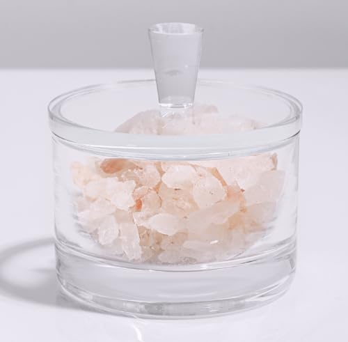 Maxistal Clear Salt Cellar with Lid, 7oz Crystal Glass Salt Box Salt and Pepper bowls, Salt Container Holder for Kitchen, Storage Container for Candies, Coffee, Sugar - Image 1