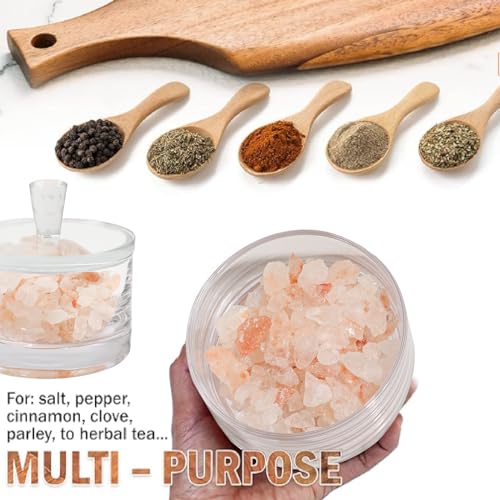 Maxistal Clear Salt Cellar with Lid, 7oz Crystal Glass Salt Box Salt and Pepper bowls, Salt Container Holder for Kitchen, Storage Container for Candies, Coffee, Sugar - Image 4