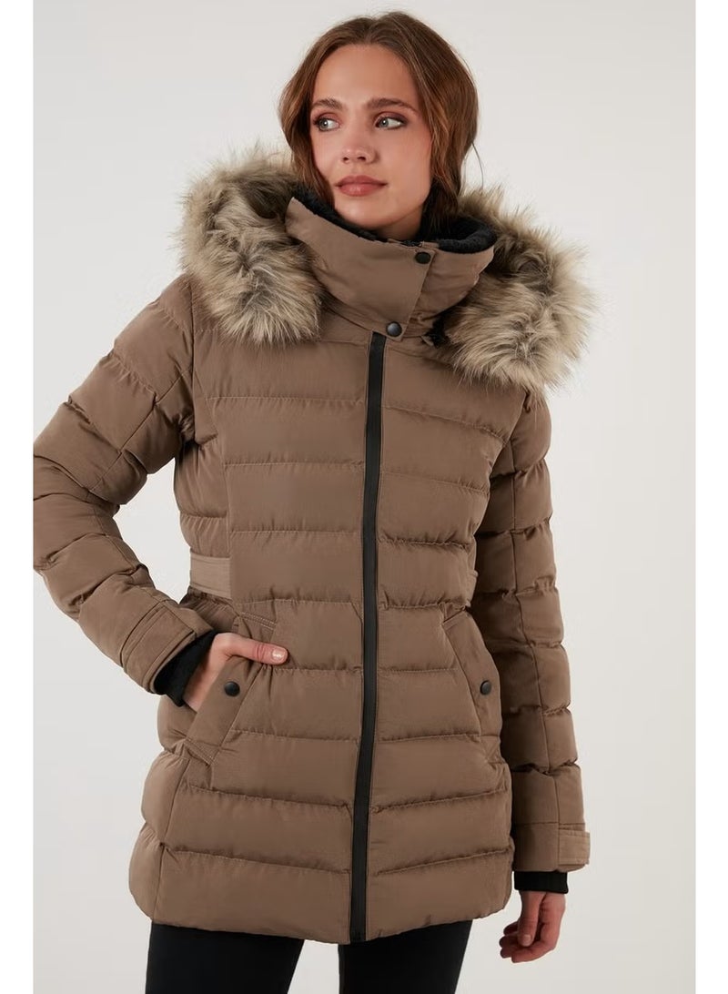 Lela Collar Faux Fur Removable Hooded Puffer Coat Women's Coat 497Yasmin21 - Image 3