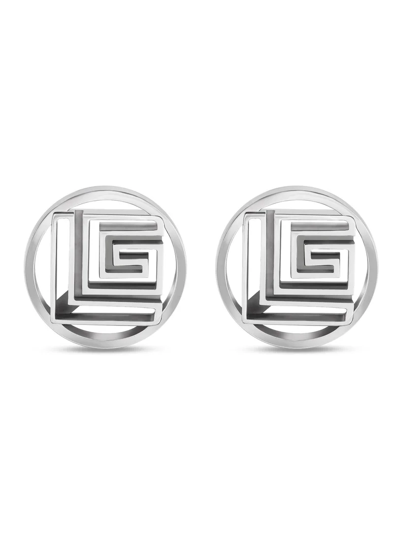 Guy Laroche Charlie Silver Stainless Steel Cufflinks for Men
