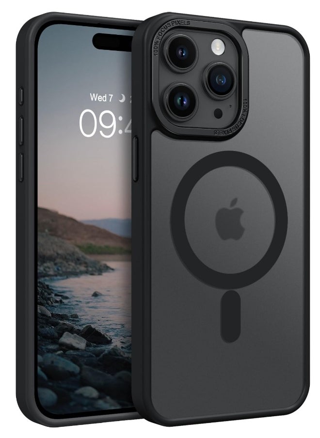 Generic - iPhone 15 Pro Max Magnetic MagSafe Case,【Full Shockproof Protection】Translucent Matte Back, Slim Phone Cover with Strong Magnet for Apple 15 Pro Max (2023)(Black) - Image 1