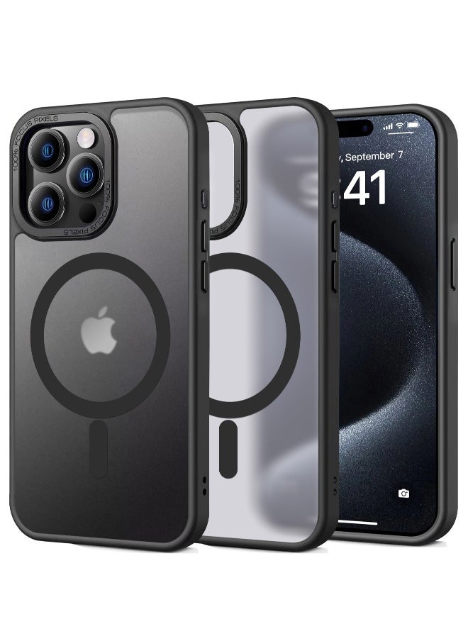 Generic - iPhone 15 Pro Max Magnetic MagSafe Case,【Full Shockproof Protection】Translucent Matte Back, Slim Phone Cover with Strong Magnet for Apple 15 Pro Max (2023)(Black) - Image 1
