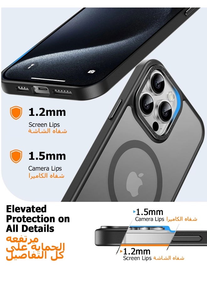 Generic - iPhone 15 Pro Max Magnetic MagSafe Case,【Full Shockproof Protection】Translucent Matte Back, Slim Phone Cover with Strong Magnet for Apple 15 Pro Max (2023)(Black) - Image 1