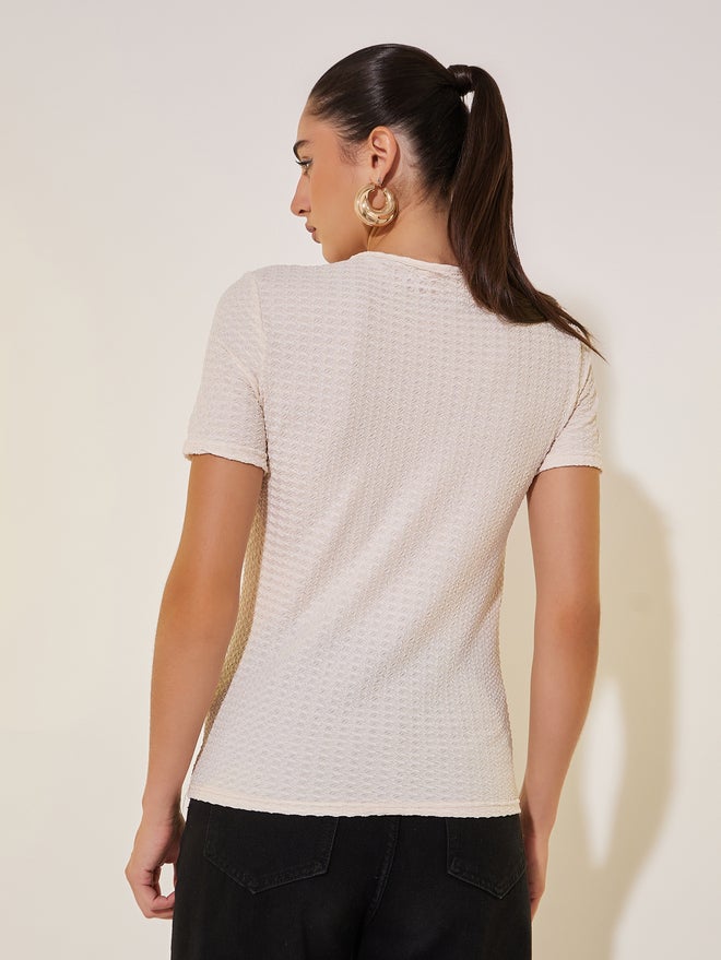 Take Two Knitted Round Neck Short Sleeve T-Shirt - Image 5