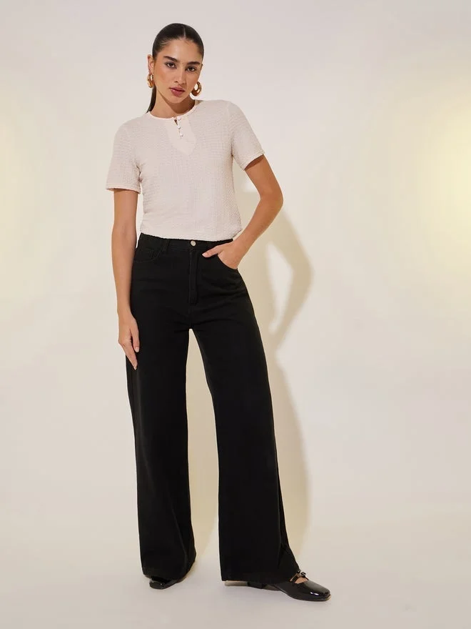 Take Two Take Two Knitted Round Neck Short Sleeve T-Shirt