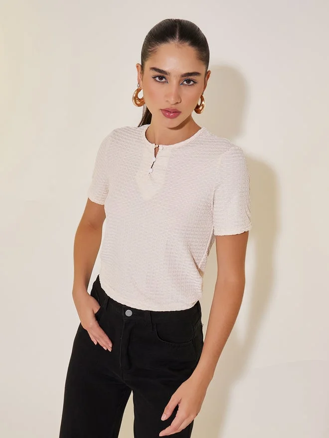 Take Two Take Two Knitted Round Neck Short Sleeve T-Shirt