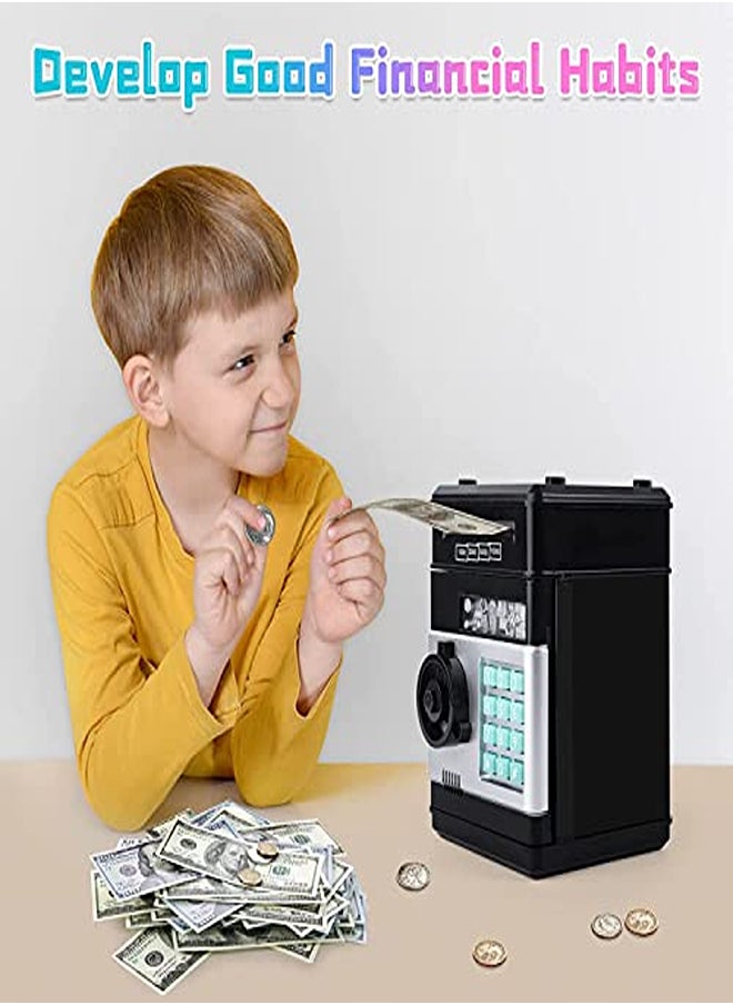Electronic Piggy Bank for Kids – Digital Safe with Password and Music, Birthday Gift for Boys and Girls (Black)  - Image 2