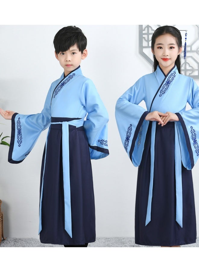 NIBEMINENT Children's performance costumes, Hanfu, ancient costumes, academic style, boys and girls, three-character classic, and bookboy roles - Image 1