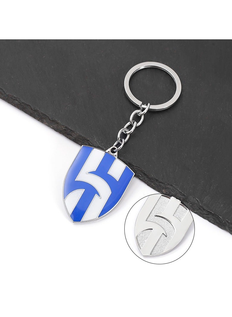 Colored Metal Car Keychain National Team Zinc Alloy Ornament Gift