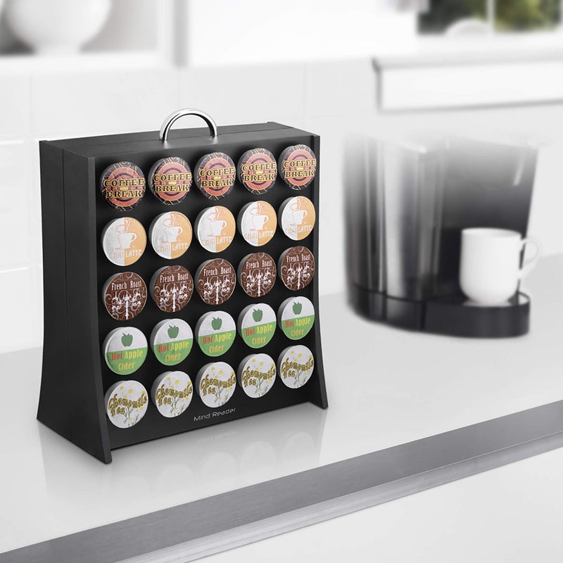 Mind Reader Single Serve Coffee Pod Storage, 50 Coffee Pod Capacity, Countertop, Double-Sided, 12"L x 4"W x 14"H, Black - Image 2