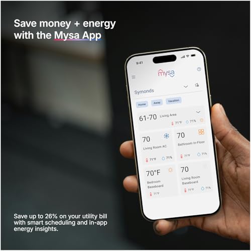Mysa Smart Thermostat for Electric Baseboard Heaters 240V | Remote Control with 100% Free APP | Easy Install | HomeKit, Alexa, Google Home | Wi-Fi Programmable | Temp. & Humidity Alerts - Image 2