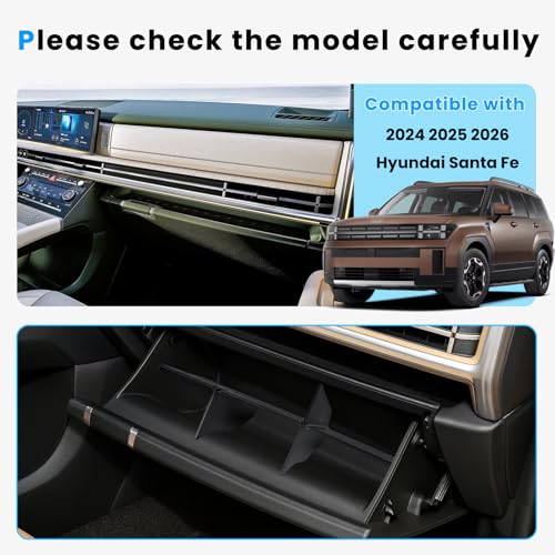 Neepiar Glove Box Divider Organizer Compatible with 2024 2025 2026 Hyundai Santa Fe Insert Divider Tray ABS Secondary Storage Interior Accessories - Image 2