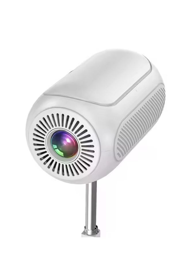 HT10 Portable Projector Wireless/Wired Screen Casting LED Support 4K Video Playback HIFI Sound Quality Hidden Bracket Projector Flexible Installation Elegant & Portable - White