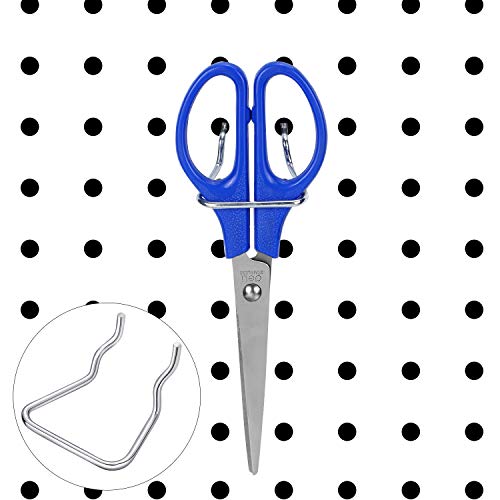 Hotop 30 Pieces Pegboard Plier Holders, Stainless Steel Double Loop Pegboard Hooks Accessories Shelving Display Organizer Hooks for Shop Store Supermarket - Image 5