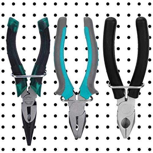 Hotop 30 Pieces Pegboard Plier Holders, Stainless Steel Double Loop Pegboard Hooks Accessories Shelving Display Organizer Hooks for Shop Store Supermarket - Image 4