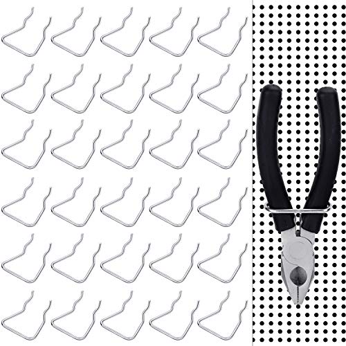 Hotop 30 Pieces Pegboard Plier Holders, Stainless Steel Double Loop Pegboard Hooks Accessories Shelving Display Organizer Hooks for Shop Store Supermarket - Image 1