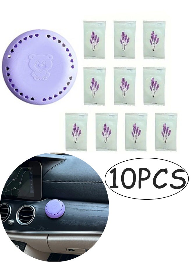 10 Pcs Lavender Scented Air Freshener Tablets Long Lasting Odor Eliminator for Home Car Bathroom Closet and Wardrobe Compressed Solid Deodorizer with Extra purple Shell - Image 1