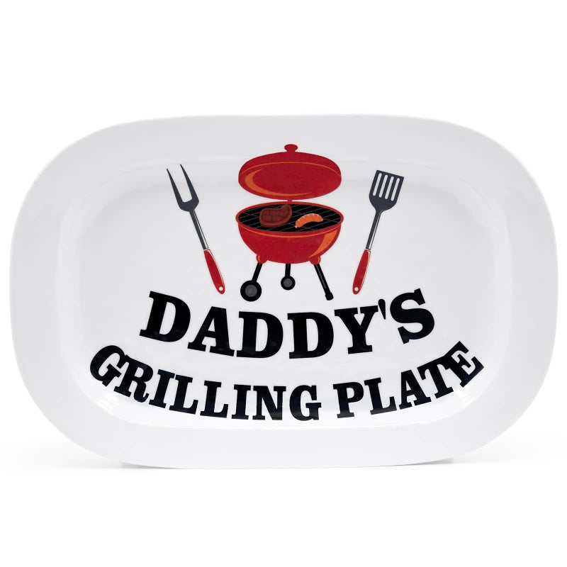 Nefelibata BBQ Daddy Grilling Platter Gift Fathers Day Barbecue Serving Tray Plate Dishes Birthday Valentines Day Gift Ideas for Him Men Grandparent Dad Outdoor Indoor