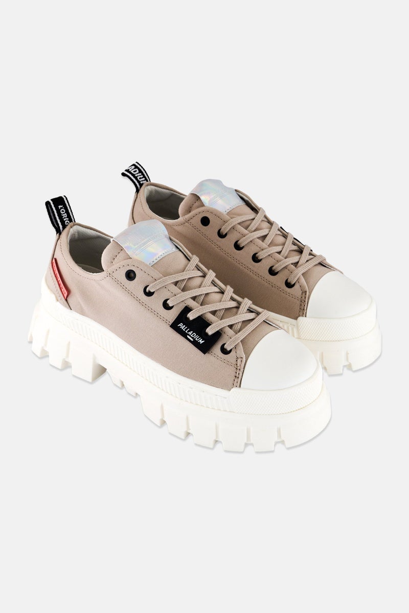 PALLADIUM Women Revolt Lo Tx Lace Up Casual Shoes, Tan  - Image 1