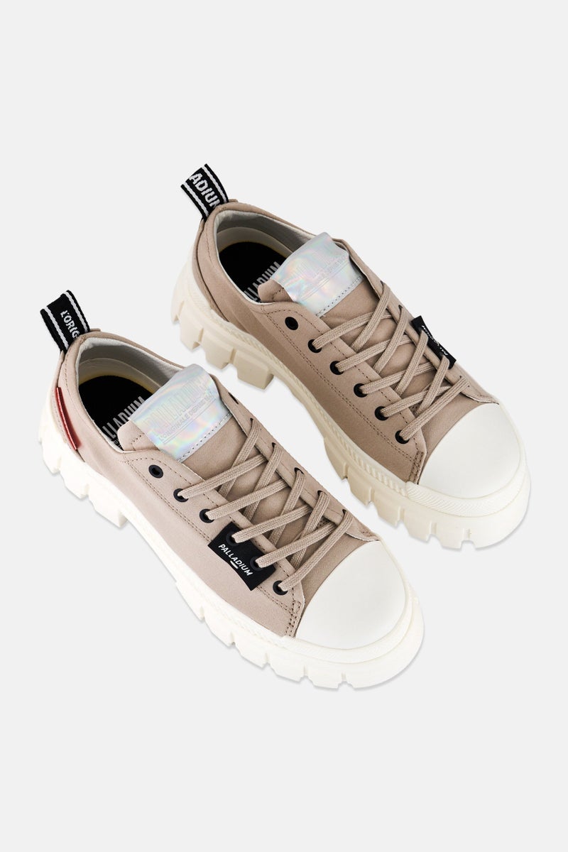 PALLADIUM Women Revolt Lo Tx Lace Up Casual Shoes, Tan  - Image 4