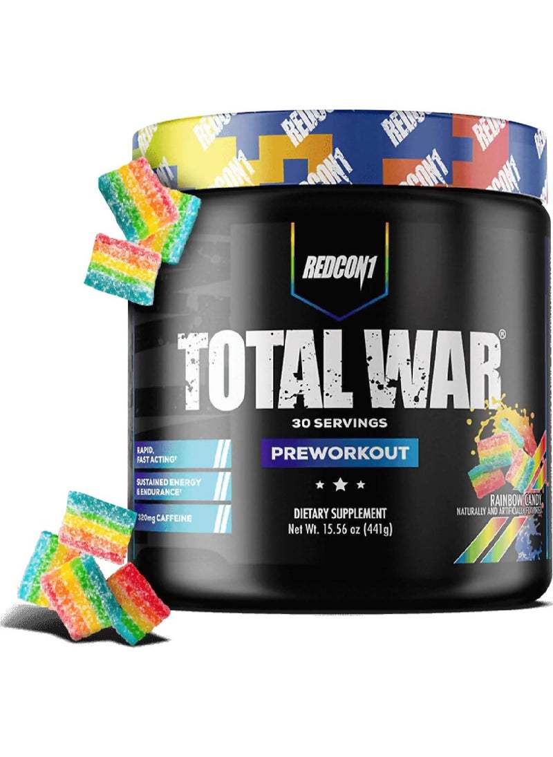 REDCON1 Total War Pre Workout Powder Rainbow Candy 441g  - Image 1
