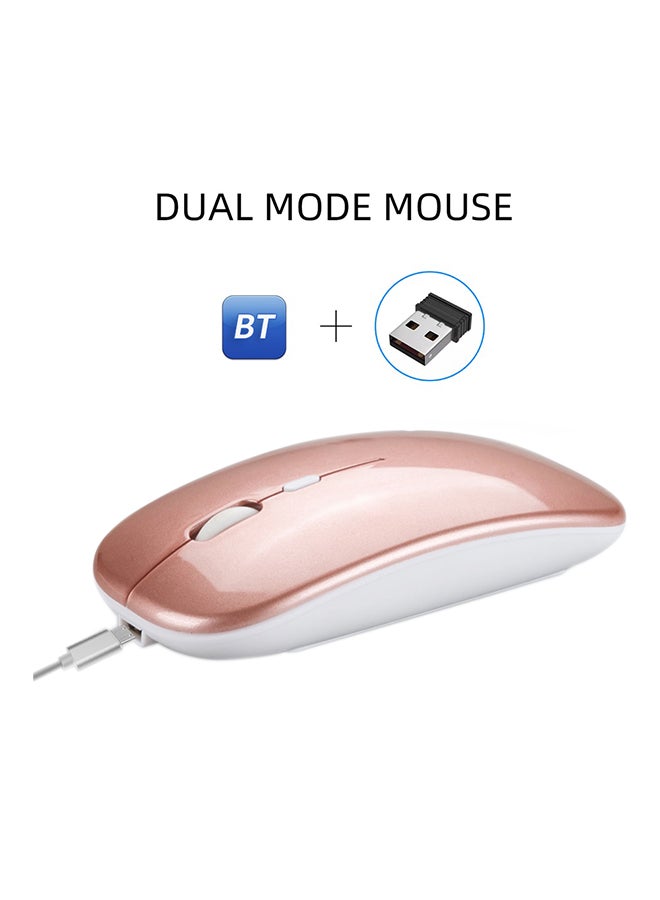 إتش إكس إس جيه ماوس ضوئي بوضع مزدوج أحدهما لاسلكي والآخر بمنفذ USB ذهبي وردي - Image 2