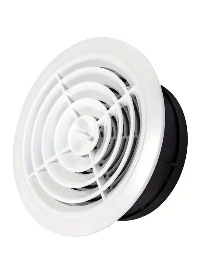 غطاء تهوية ناعم دوار قابل للتعديل مقاس 6 بوصة من البلاستيك الأبيض بتصميم أوراق خضراء - Image 1